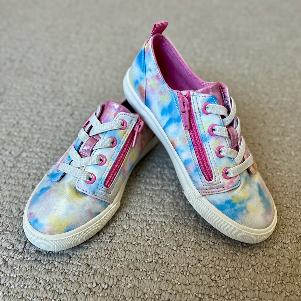 Kids' Lucian Rainbow Tie-Dye Double Zipper Sneakers - Cat & Jack - Size 13